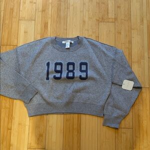 Altar'd State Gray Crewneck Sweater with 1989 Design